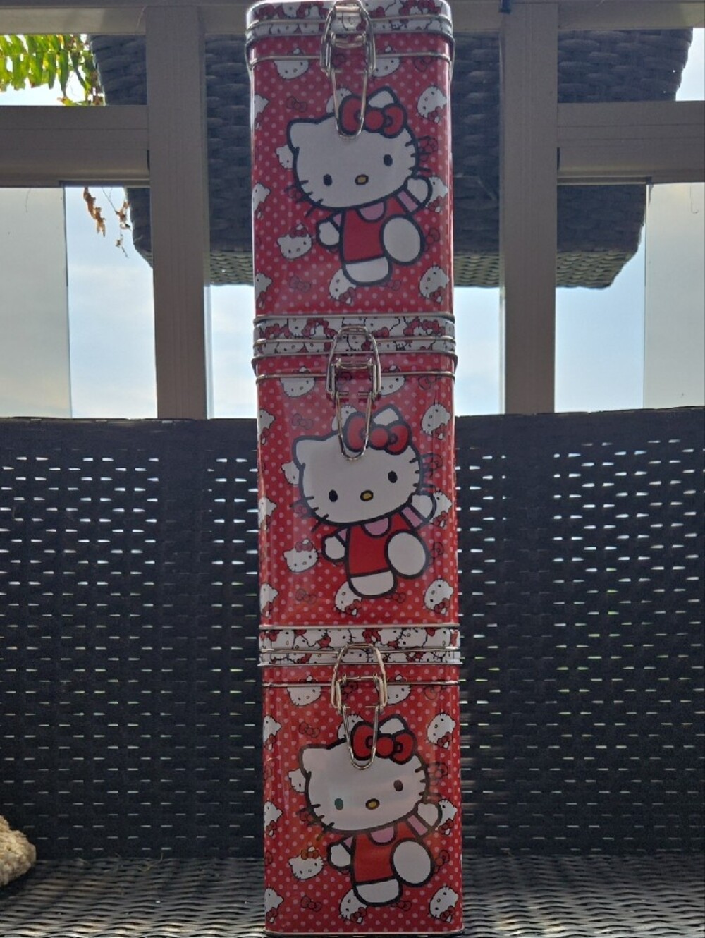 ​❤️✨️ Brand NEW Set of 3: Hello Kitty Polka Dot Storage Container Tins Sanrio ❤️